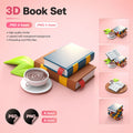 3D PNG Books Set