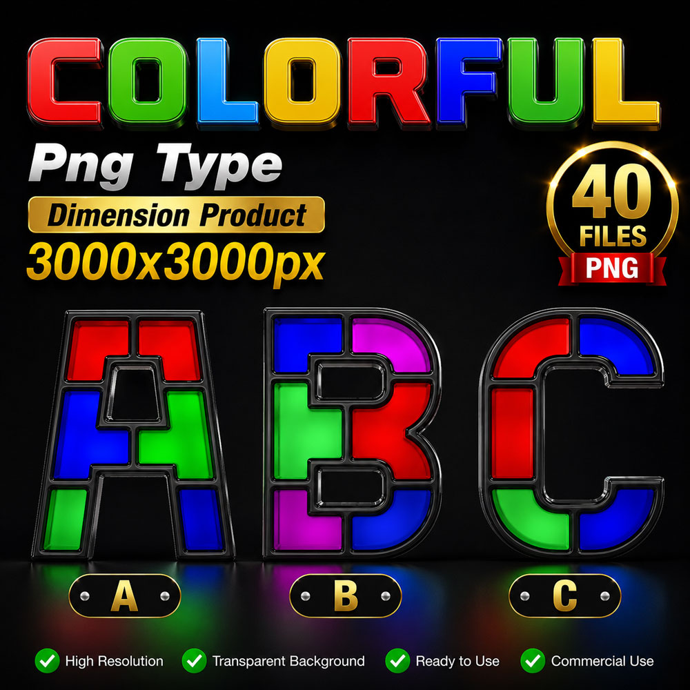 Colorful Alphabet PNG Collection