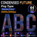 Condensed Future Alphabet PNG Collection